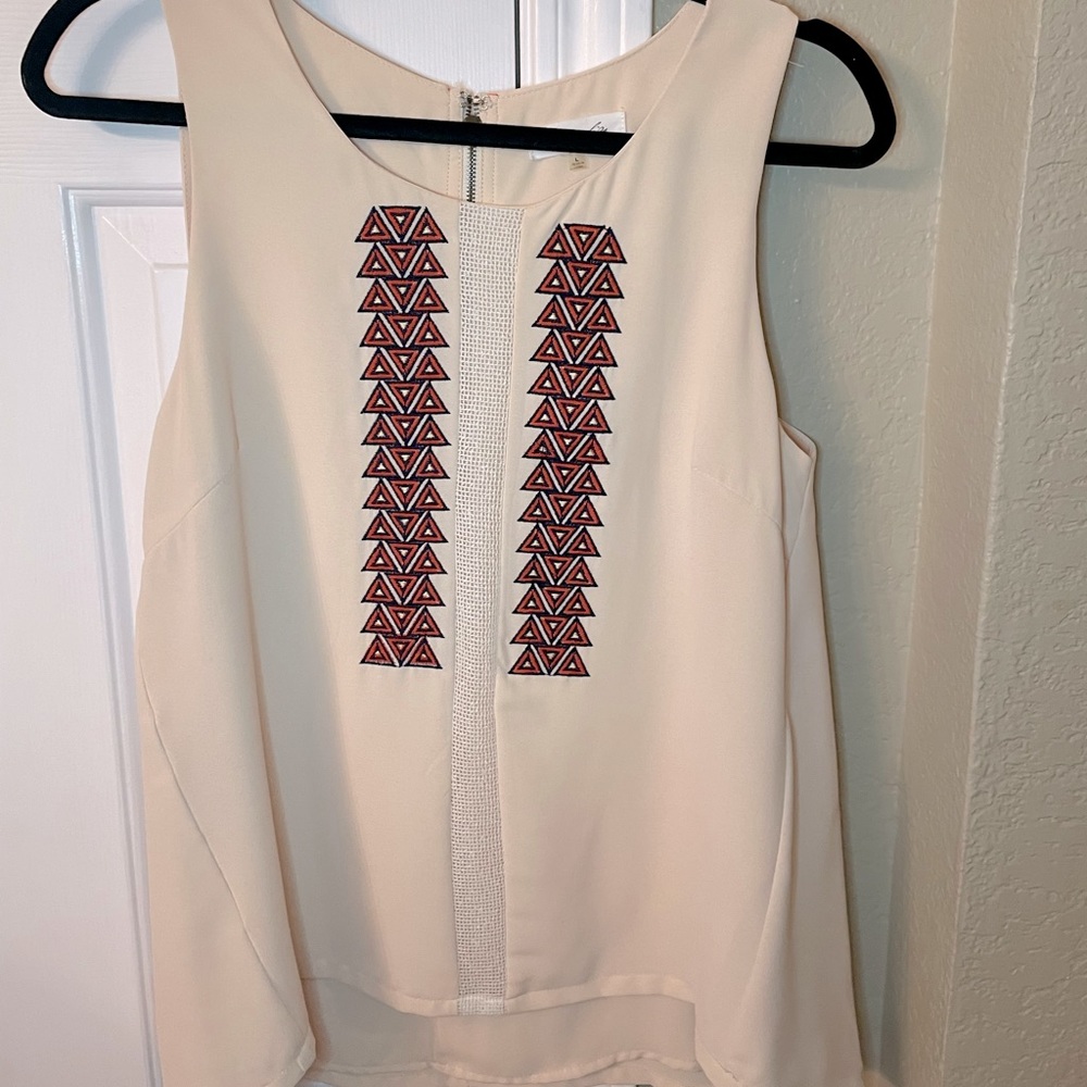 White Tank Top with design in front